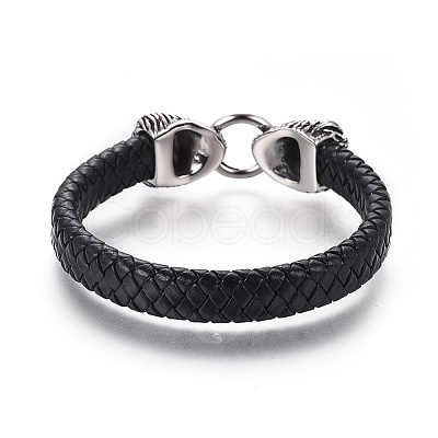 Braided Leather Cord Bracelets BJEW-F399-F-1