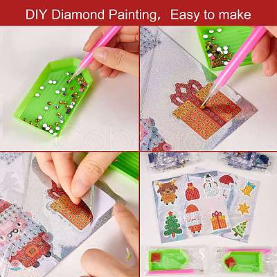 2 Sets 2 Style Christmas Theme DIY Diamond Painting Stickers Kits for Kids DIY-SZ0003-42-1