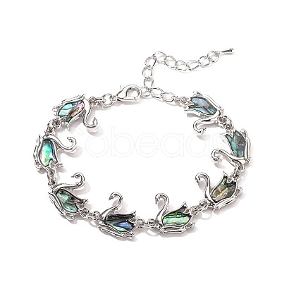 Swan Natural Abalone Shell/Paua Shell Link Bracelets for Women FS5984-4-1