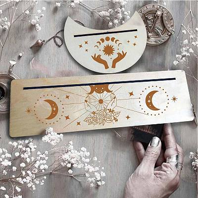 Gorgecraft 2Pcs 2 Style Natural Wood Card Stand for Tarot DJEW-GF0001-33E-1