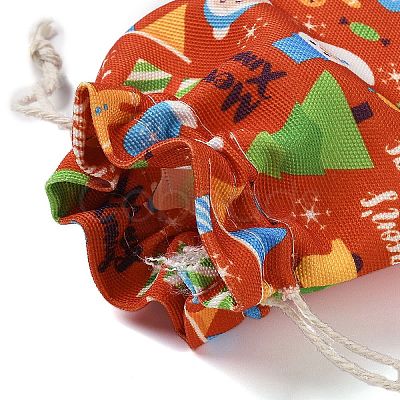 Christmas Theme Cloth Printed Storage Bags ABAG-F010-02B-03-1