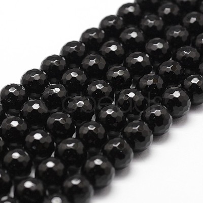 Natural Black Onyx Beads Strands X-G-D840-22-10mm-1