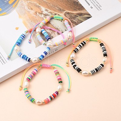 Adjustable Nylon Cord Braided Bead Bracelets BJEW-JB05490-1