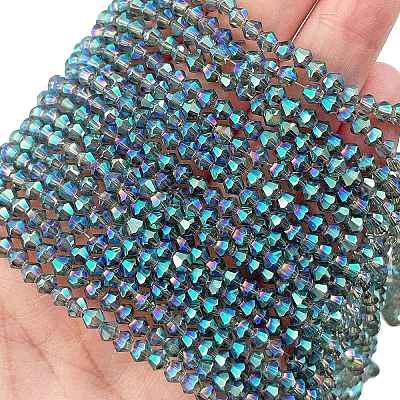 Transparent Electroplate Glass Beads Strands EGLA-A039-T3mm-UA12-1