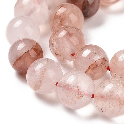 Natural Red Hematoid Quartz/Ferruginous Quartz Bead Strands G-E571-03B-1