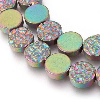 Electroplated Non-magnetic Synthetic Hematite Beads Strands G-P392-X02-1