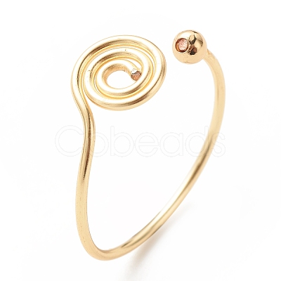 Copper Wire Wrap Vortex Open Cuff Ring for Women RJEW-JR00479-05-1