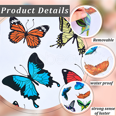 CRASPIRE 5 Sheets 5 Styles PVC Waterproof Self-adhesive Stickers DIY-CP0009-14-1