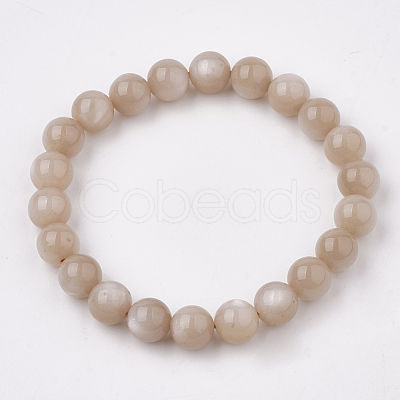 Natural Sunstone Stretch Bracelets BJEW-S138-02C-8mm-1