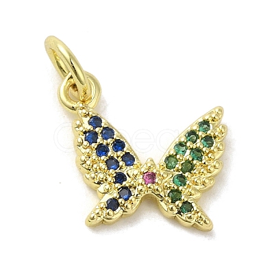 Real 18K Gold Plated Brass Pave Cubic Zirconia Pendants KK-M283-11P-02-1