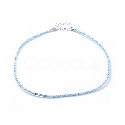 Trendy Braided Imitation Leather Necklace Making NJEW-S105-010-1