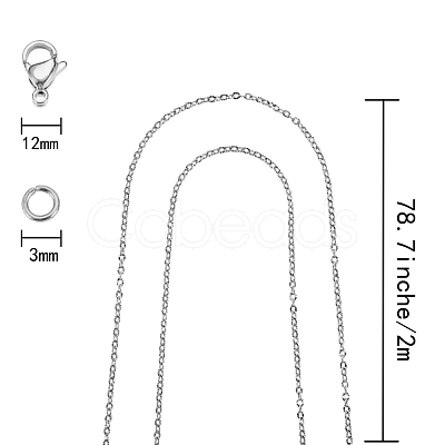 DIY 304 Stainless Steel Cable Chains Necklace Making Kits DIY-SZ0001-80P-1