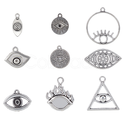 Tibetan Style Alloy Pendants & Cabochons & Pendants Rhinestone Setting PALLOY-PH0005-94AS-1