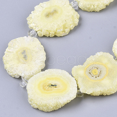 Electroplated Natural Quartz Beads Strands G-R461-04L-1