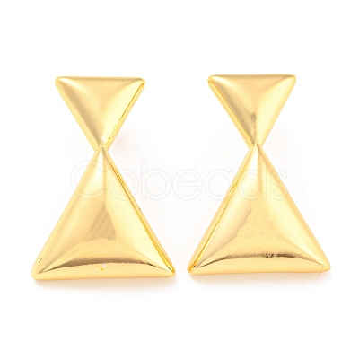 Rack Plating Brass Triangle Stud Earrings EJEW-A028-44G-1