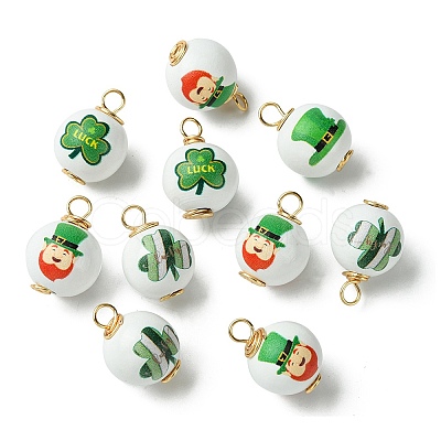 10Pcs Saint Patrick's Day Printed Wood Pendants FIND-FS0001-89-1