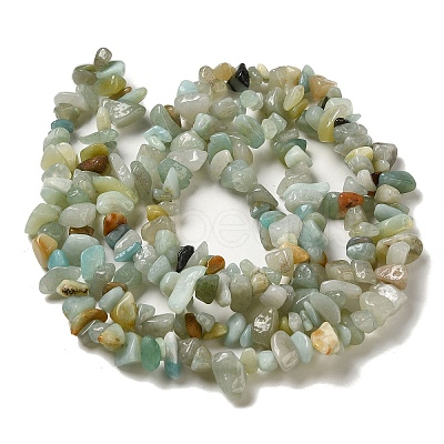 Natural Flower Amazonite Chips Beads Strands G-M205-12-01-1