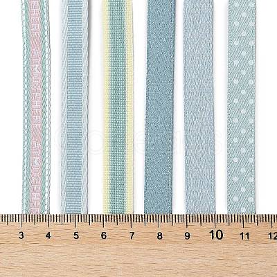 18 Yards 6 Styles Polyester Ribbon SRIB-Q022-F08-1