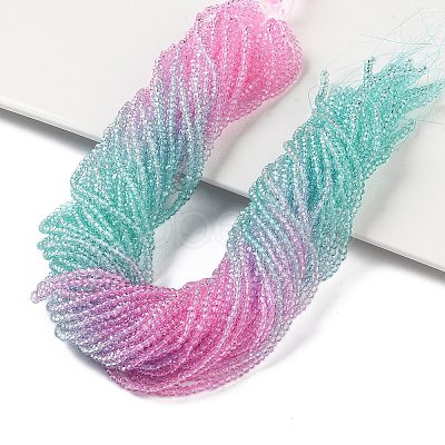 Transparent Painted Glass Beads Strands X-DGLA-A034-T1mm-A10-1