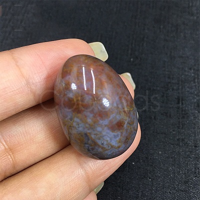 Natural Moss Agate Egg Shaped Palm Stone PW23051600162-1