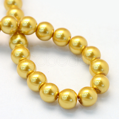 Baking Painted Pearlized Glass Pearl Round Bead Strands HY-Q003-4mm-31-1