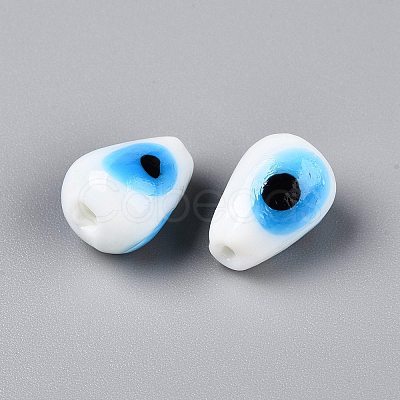 Handmade Evil Eye Lampwork Beads LAMP-T021-16F-1