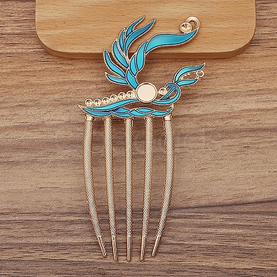 Alloy Enamel Hair Comb Findings PW-WGAD65A-05-1