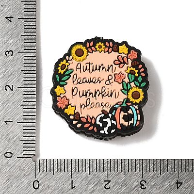 Sunflower with Pumpkin Silicone Beads SIL-G011-17-1