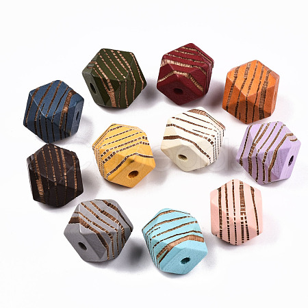 Painted Natural Wood Beads WOOD-T021-52C-M-1