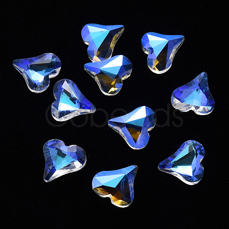 Heart Transparent Glass Cabochons MRMJ-T009-135-1