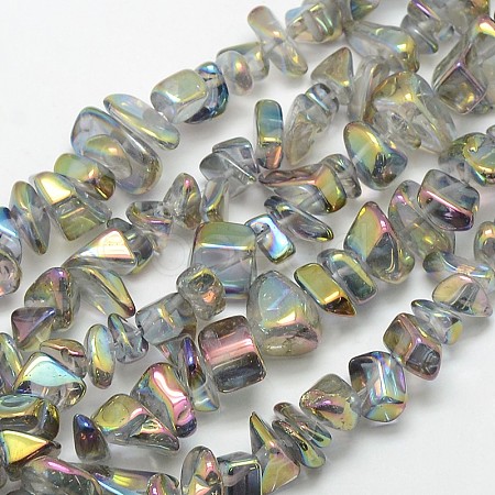 Electroplate Natural Quartz Crystal Chip Beads Strands X-G-L153-01-1