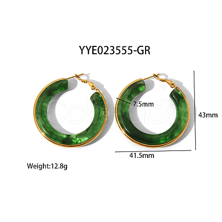 Stylish Stainless Steel Fever Hoop Earrings KA3294-2-1