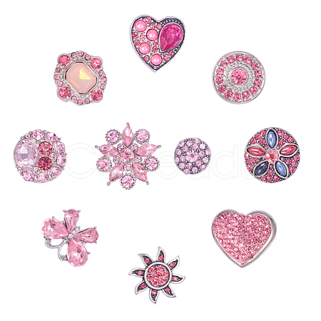 Alloy Rhinestone Snap Buttons SNAP-PH0001-06-1