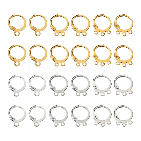 PandaHall Jewelry 180Pcs 6 Style Brass Leverback Earring Findings KK-PJ0001-19-1