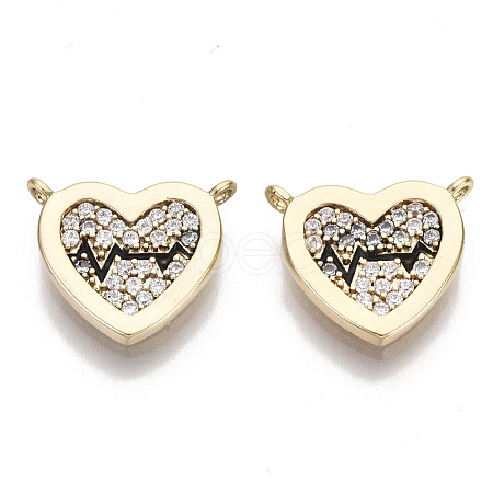 Brass Micro Pave Clear Cubic Zirconia Charms KK-S356-073-NF-1