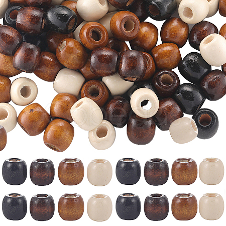 Gorgecraft 200Pcs 4 Colors Dyed Natural Maple Wood Beads WOOD-GF0001-93-1