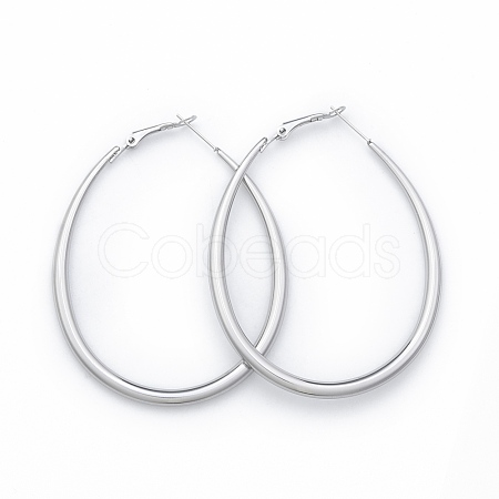 201 Stainless Steel Teardrop Hoop Earrings for Women EJEW-N052-03A-01-1