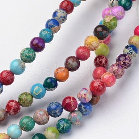 Natural Imperial Jasper Beads Strands X-G-I122-10mm-14-1