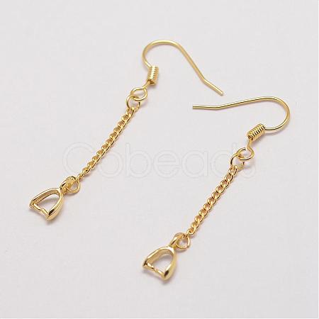 Brass Real 18K Gold Plated Earring Hooks KK-G296-01G-1