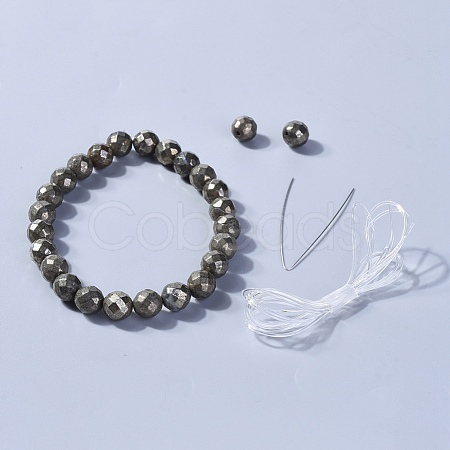 Natural Chalcopyrite Beads Stretch Bracelets BJEW-JB04176-01-1