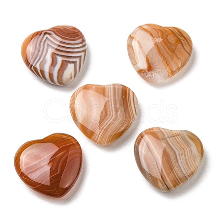 Natural Red Striped Agate/Banded Agate Palm Stones G-B043-02-1