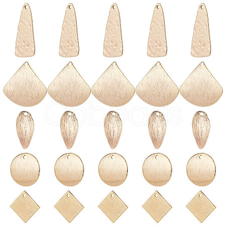 Beebeecraft 40Pcs 5 Style Brass Pendants KK-BBC0003-25-1