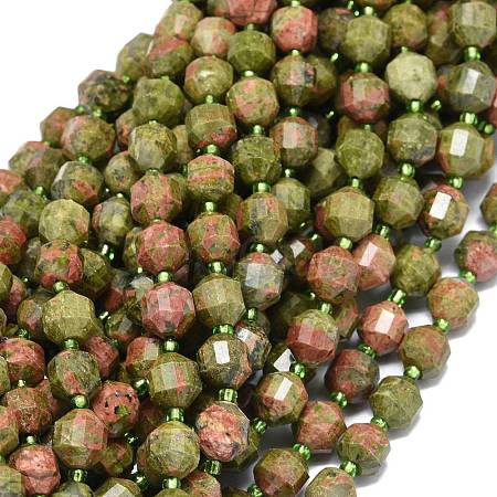 Natural Unakite Beads Strands G-O201B-89-1