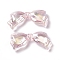 Transparent Acrylic Beads, AB Color, Bowknot, Pink, 14x29x5.5mm, Hole: 1.5mm