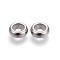 Tarnish Resistant 201 Stainless Steel Stopper Beads, Rondelle, Stainless Steel Color, 10x4.5mm, Hole: 3.5mm