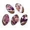 Transparent Resin and Walnut Wood Pendants, Oval Charms with Gold Foil, Dark Violet, 22x12.5x3.5mm, Hole: 2mm