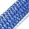 Transparent Glass Beads Strands, Faceted, Barrel, Royal Blue, 8x6mm, Hole: 1.2mm, about 64pcs/strand, 14.96''(38cm)