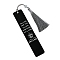 Word Falling for the Villain One Page at a Time Stainless Steel Rectangle Bookmark, with Tassel, Black, 130x26mm