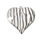 304 Stainless Steel Pendants, Heart Charm, Stainless Steel Color, 39.5x38.5x4mm, Hole: 2mm