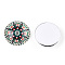 Glass Cabochons, Half Round with Kaleidoscope Pattern, Colorful, 25x7.5mm